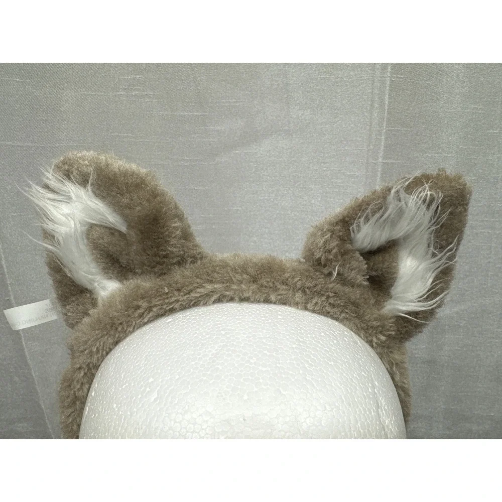 Great‎ Wolf Lodge Kids Plush Wolf Ears Headband Tan White Faux Fur FP0515BE